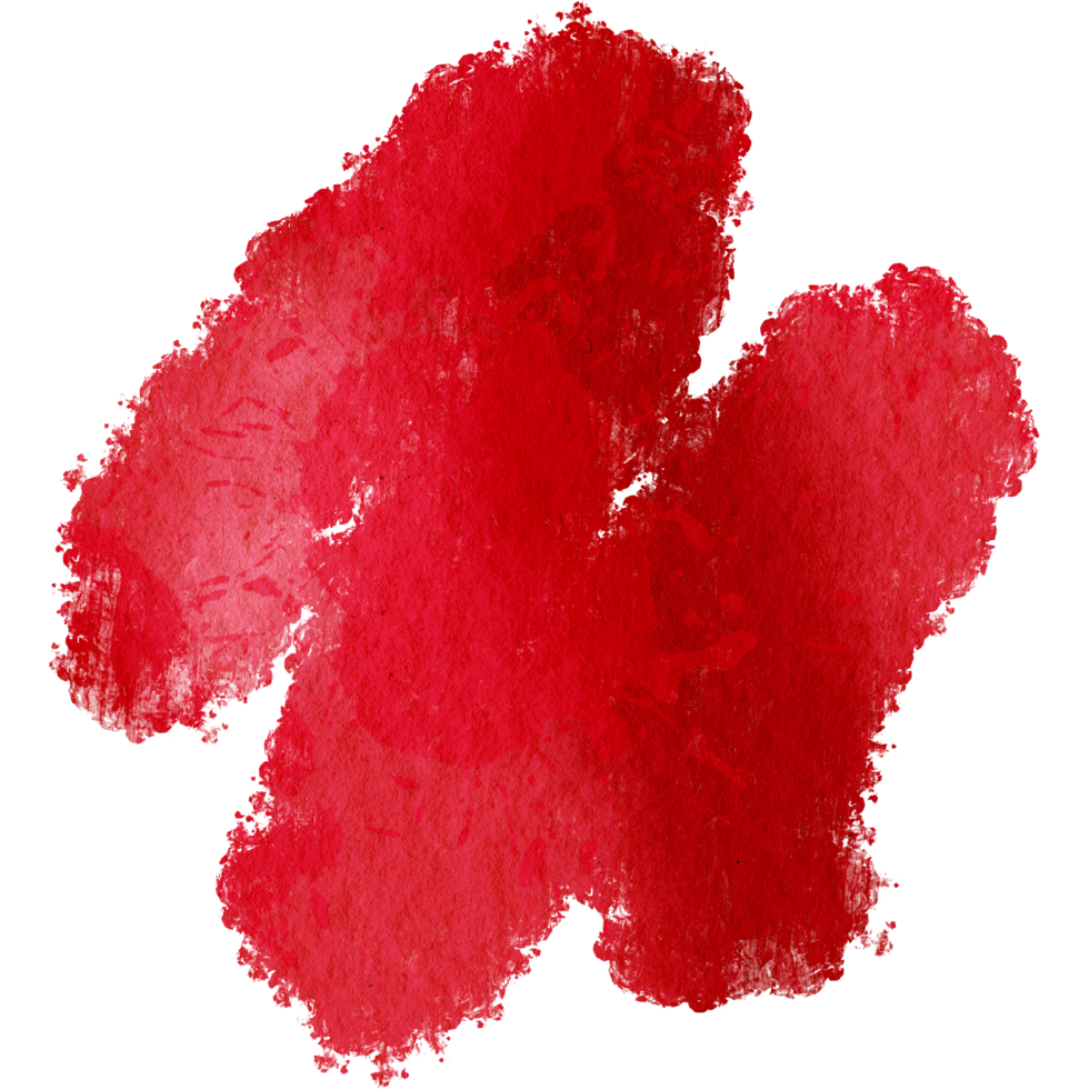 A rough edged Red brush stroke blending smoothly into soft watercolor png