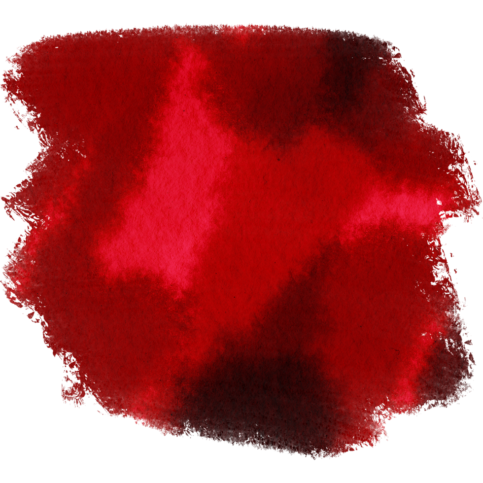 Soft Red watercolor strokes fading into rugged textured grunge details png
