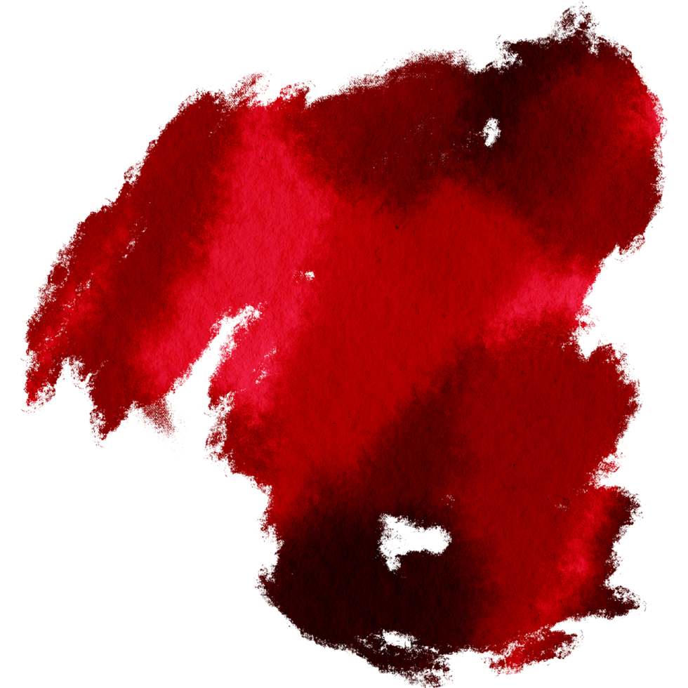 Gorgeous Red watercolor strokes blending into textured rough grunge marks png