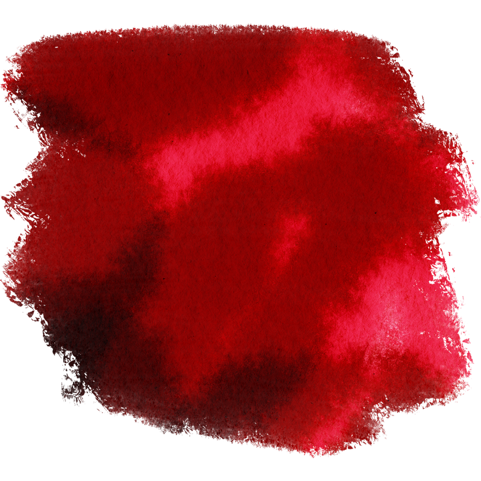 A radiant Red watercolor stroke fading into soft grunge inspired textures png