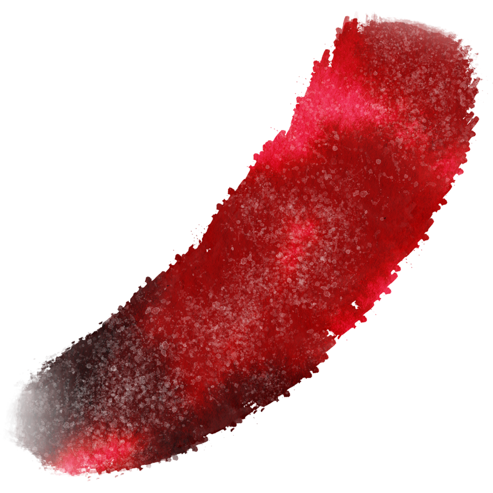 A textured stroke blending Red watercolor with a rough hand drawn finish png