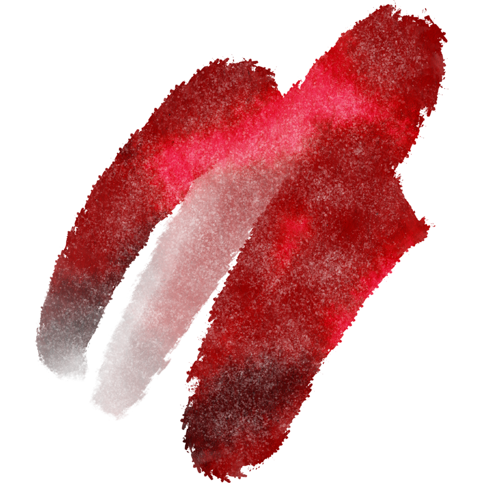 Hand drawn stroke in Red watercolor with a rough grunge look png