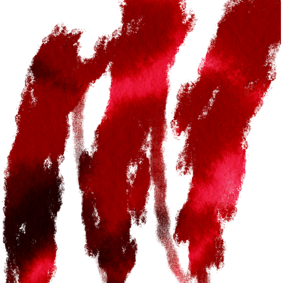 Hand drawn Red watercolor stroke with a rough textured finish png