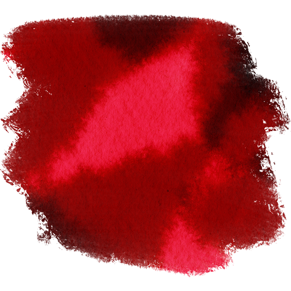 Soft Red stroke with grunge textures and fluid watercolor blending png