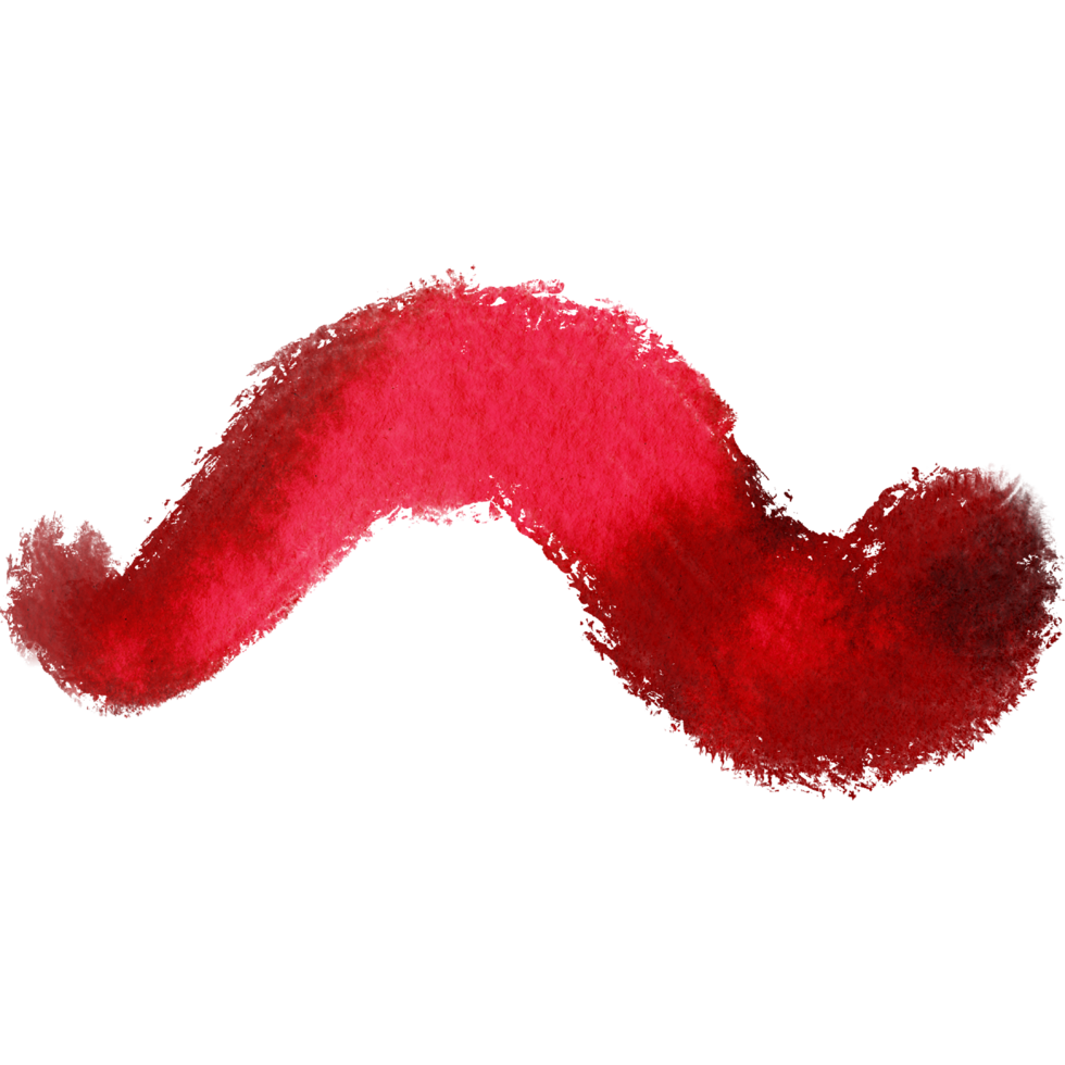 A Red brush stroke with grungy textures and a smooth watercolor effect png