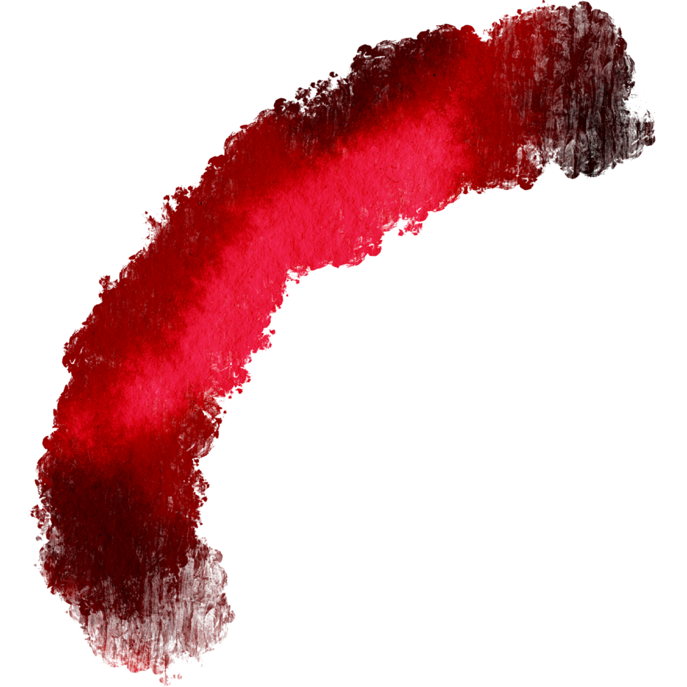 A Red stroke with grunge textures and a soft watercolor finish png