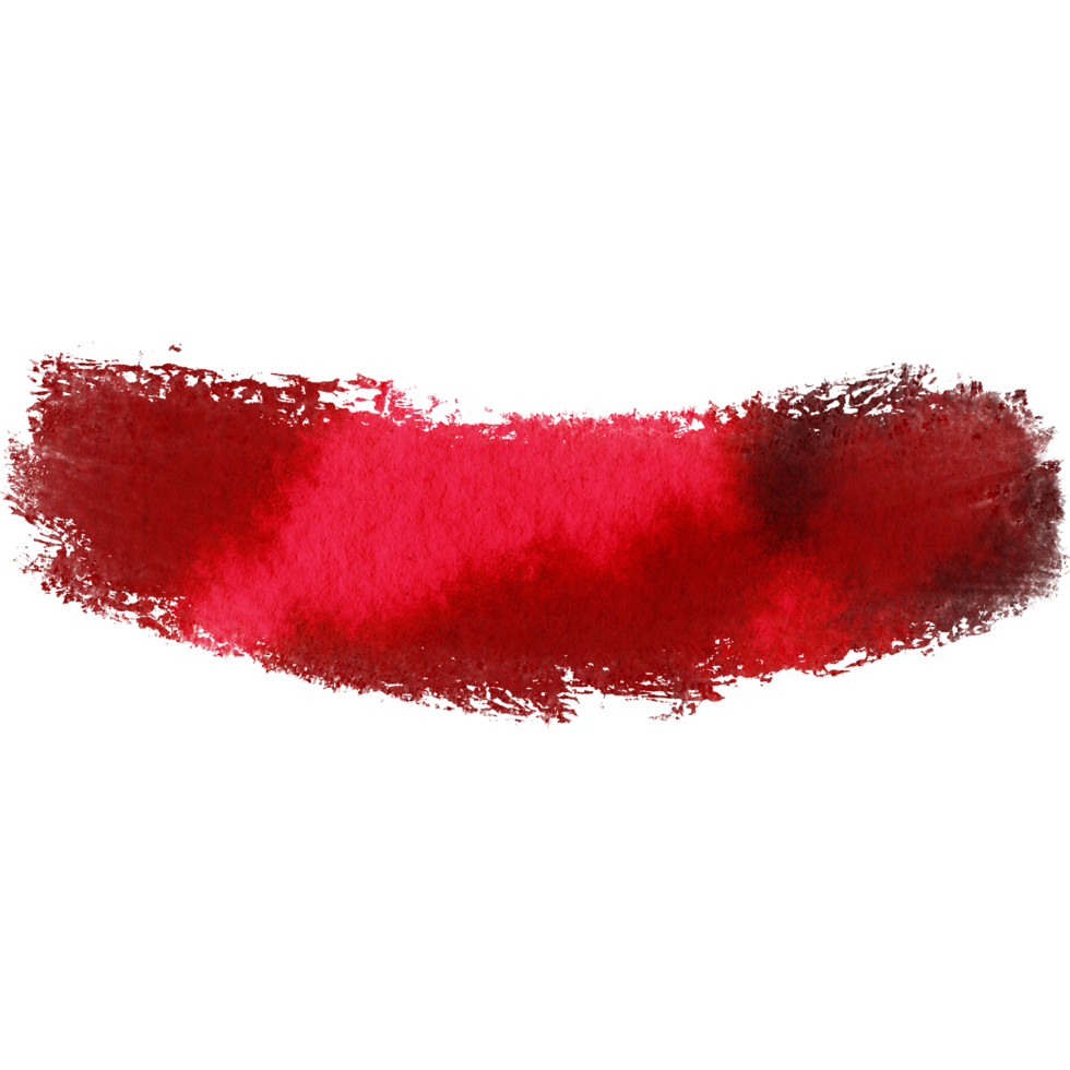A faded Red stroke with rough textures and smooth watercolor transitions png