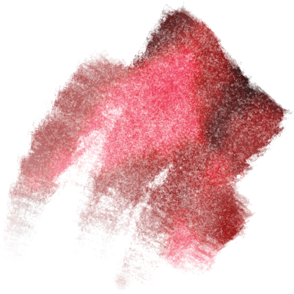A textured Red brush stroke with rugged edges and fluid watercolor blending png