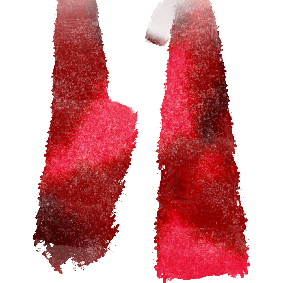 Red brush stroke with distressed textures and a soft watercolor effect png