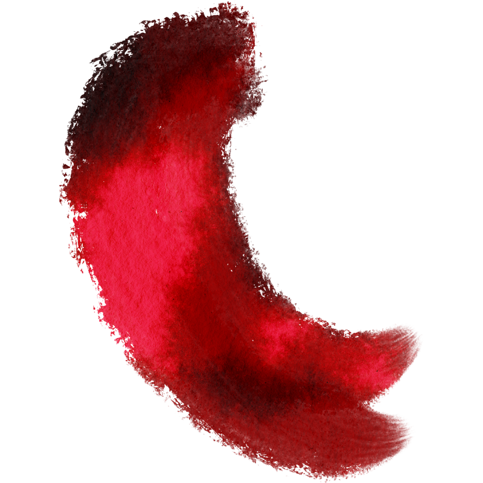 A rugged Red stroke with gritty textures and a seamless watercolor fade png