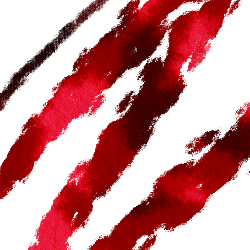 Red stroke with rugged edges and soft watercolor transitions png