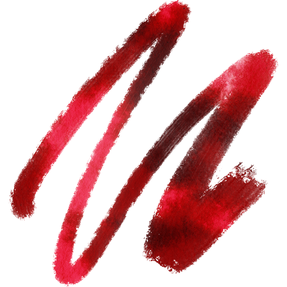 A textured Red stroke with rough textures and a smooth watercolor gradient png