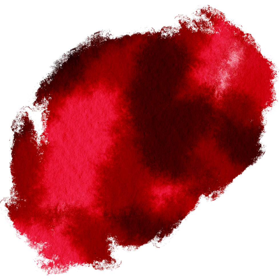 A rugged Red stroke with distressed textures and a soft watercolor fade png