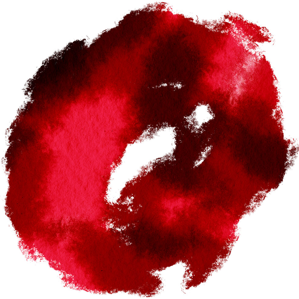 A textured Red stroke with gritty grunge elements and smooth watercolor blending png