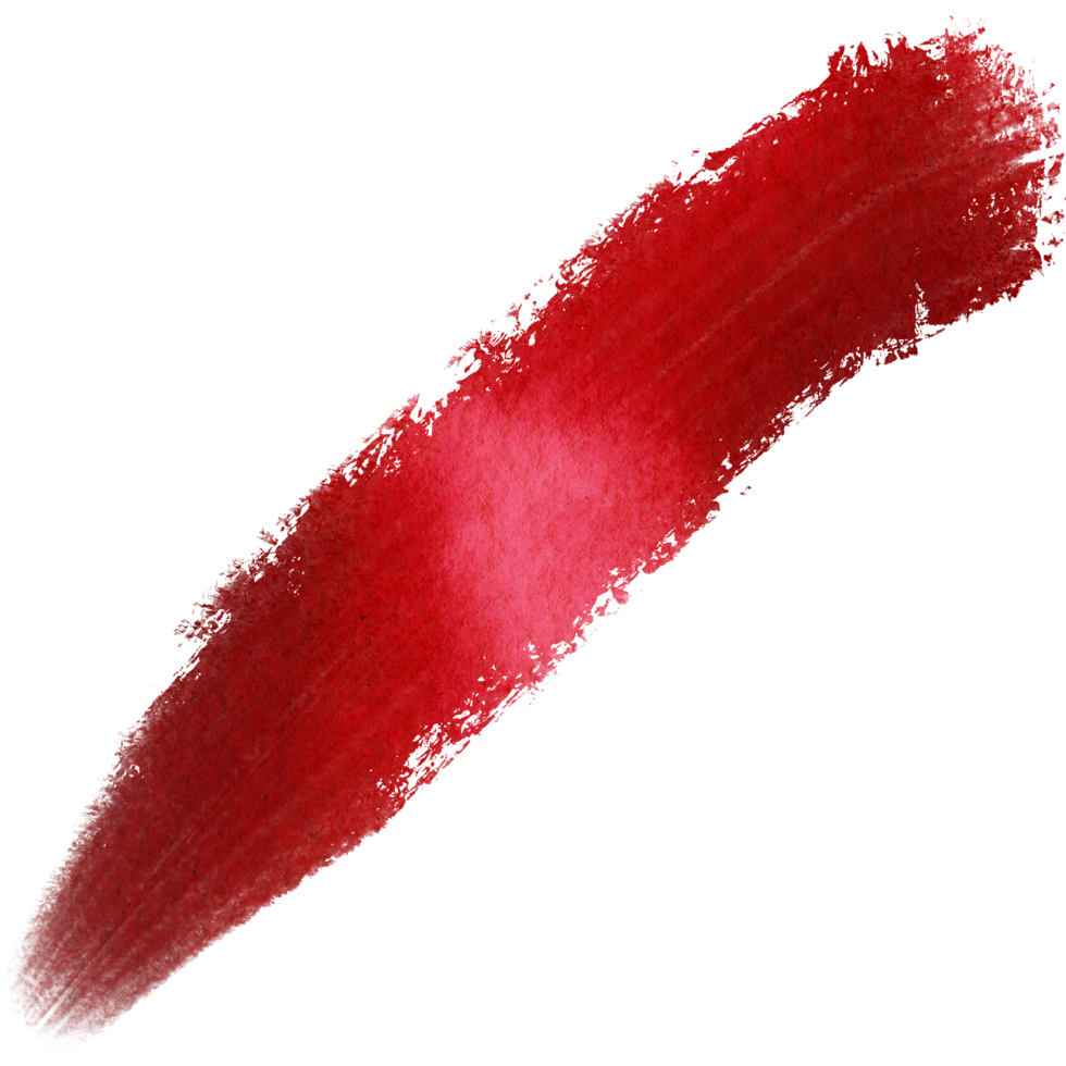Red stroke blending gritty textures with soft watercolor effects png