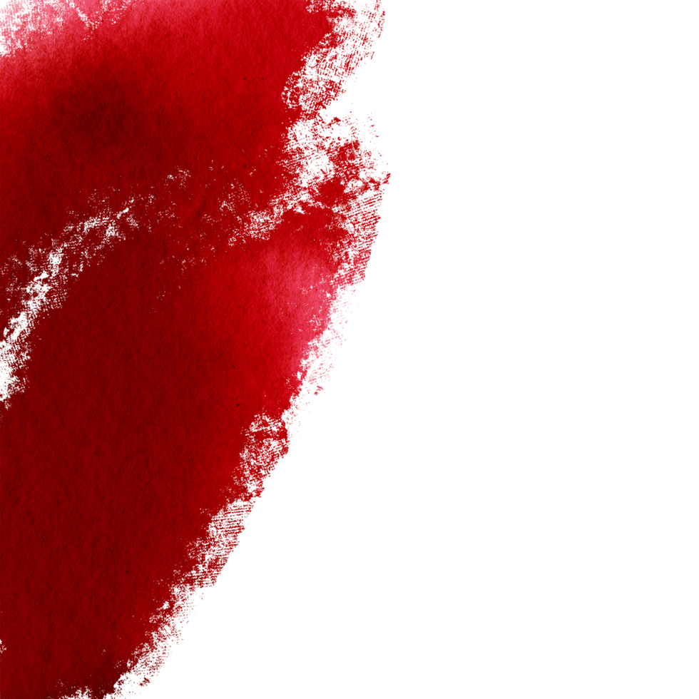 A rough edged Red stroke that transitions into soft flowing watercolor washes png