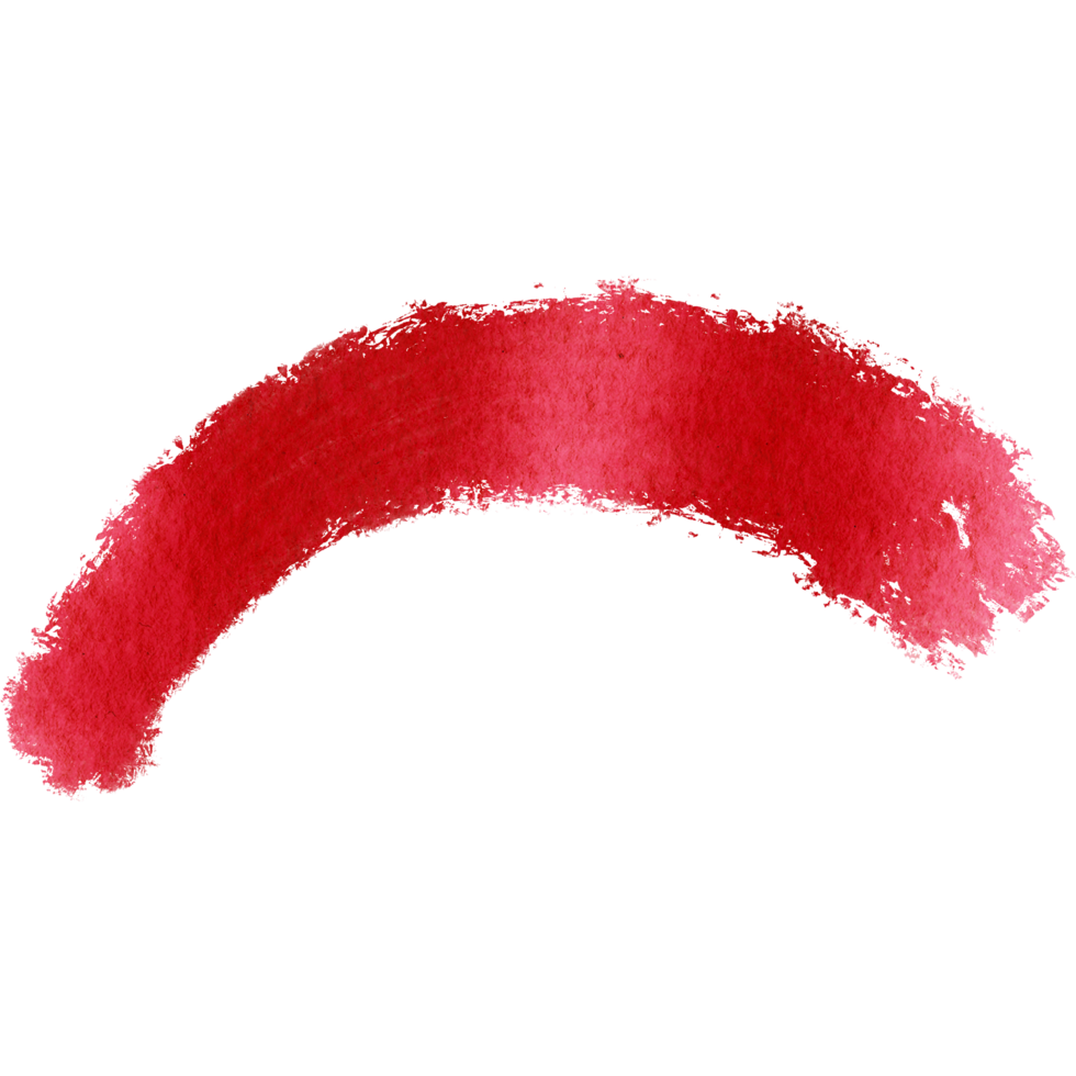 A textured Red stroke blending rough grunge details into soft watercolor effects png