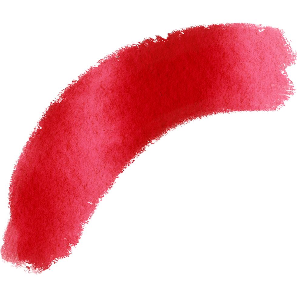 A rough Red brushstroke combining grunge textures with gentle watercolor transitions png