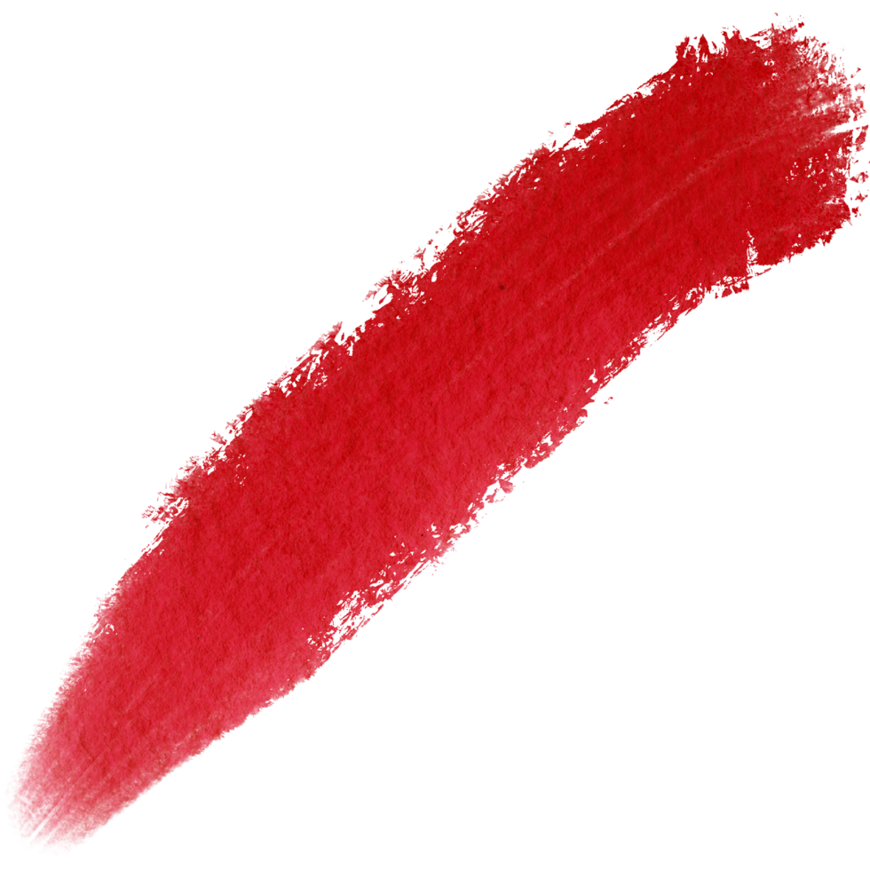 A Red stroke where rough grunge elements blend into fluid watercolor effects png