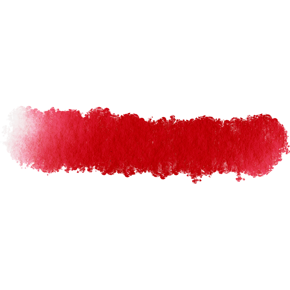 Red brush stroke with textured edges transitioning into soft watercolor gradients png