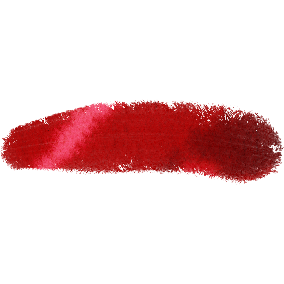Red brush stroke with textured finish blending into soft watercolor shades png