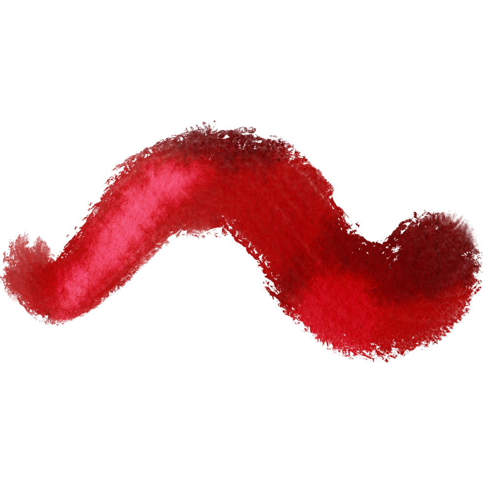 A rugged Red stroke blending into gentle watercolor washes png