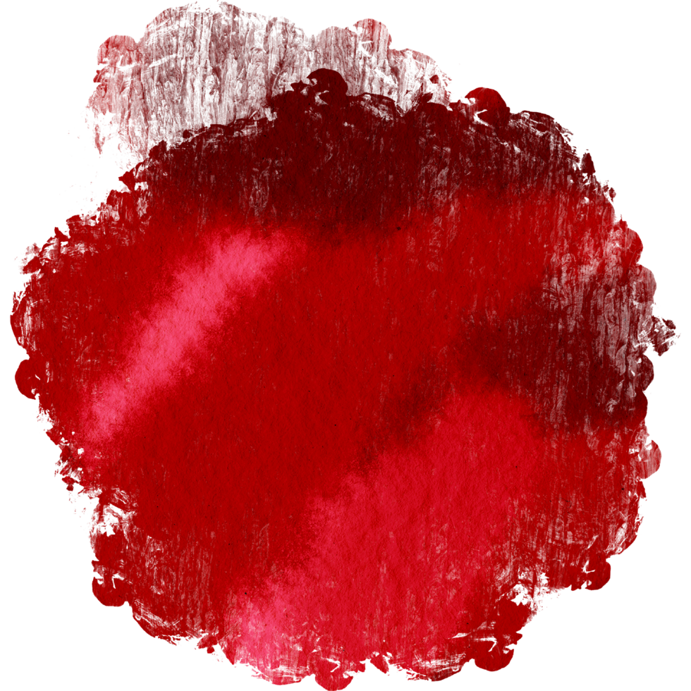 A Red brush stroke transforming from rugged to gentle watercolor tones png