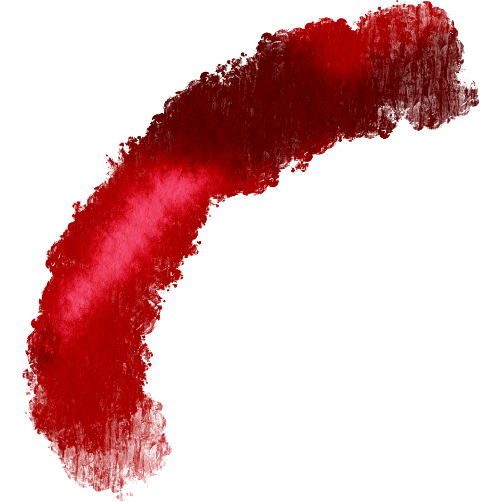 A Red brush stroke with rugged edges softening into smooth watercolor hues png