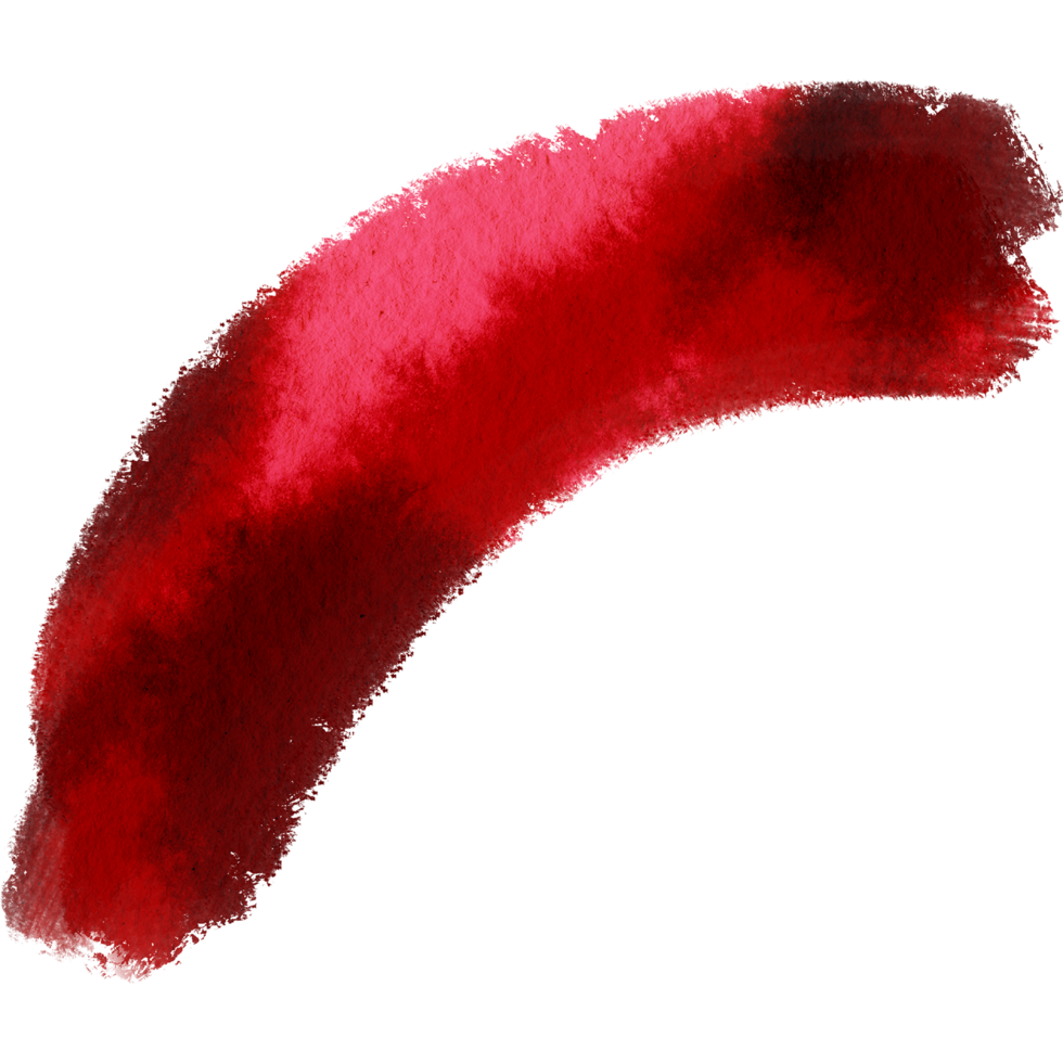 Textured Red brush stroke dissolving into soft flowing watercolor hues png
