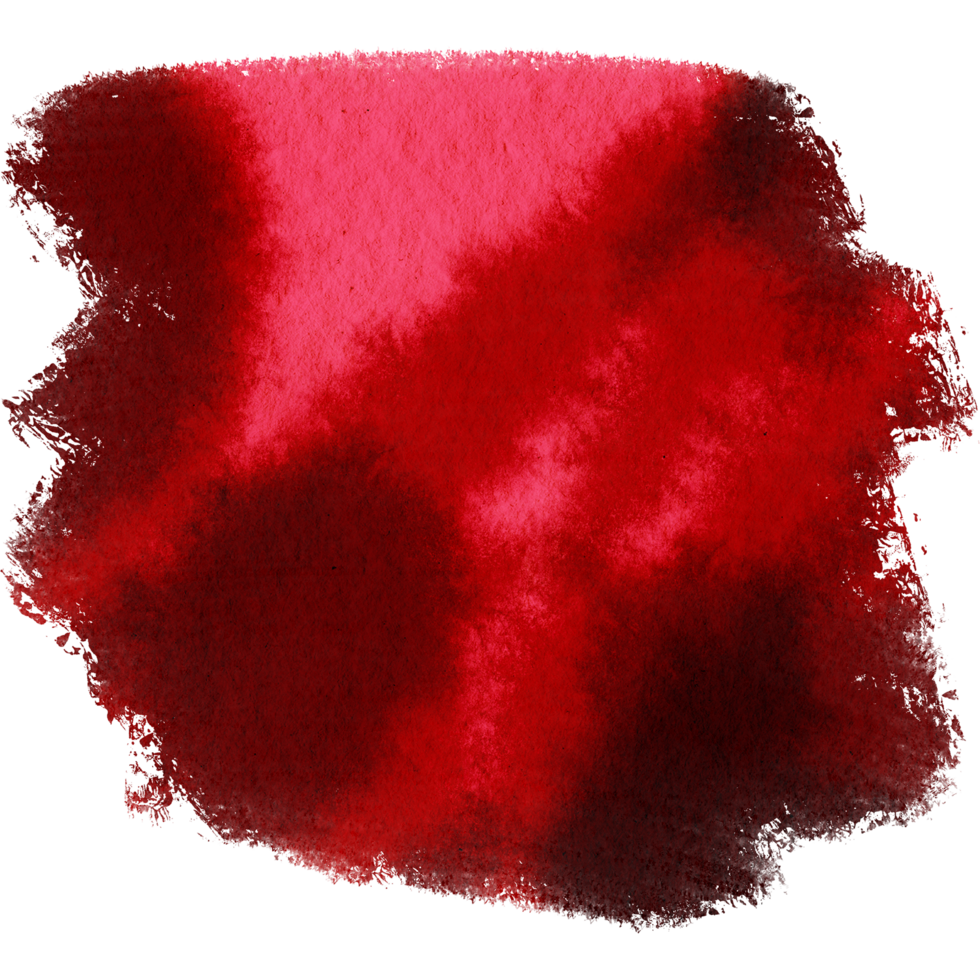 A Red stroke transitioning from gritty to smooth watercolor gradients png