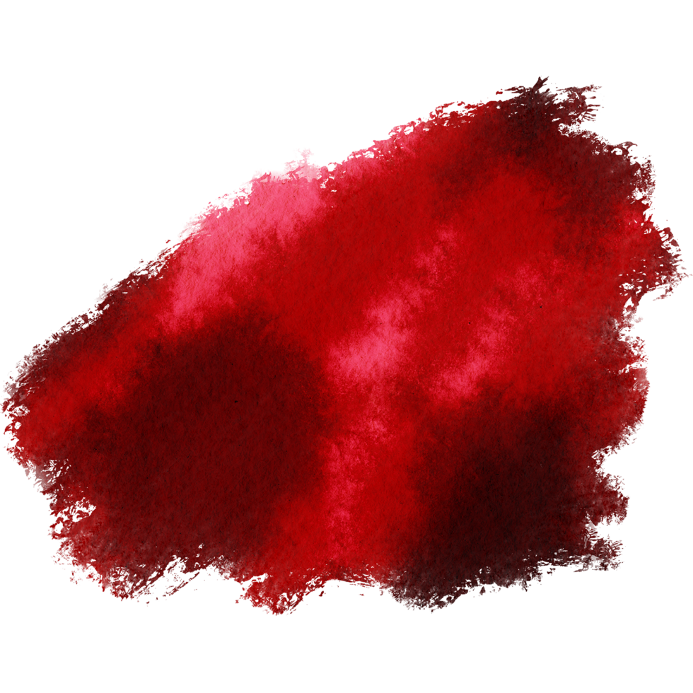 Red brush stroke transitioning from rugged textures into smooth watercolor washes png