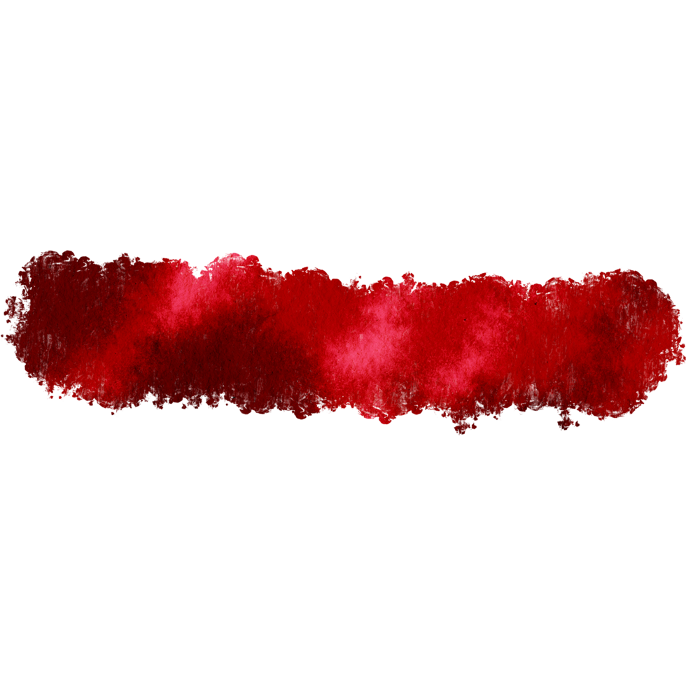 Red brush stroke with rough textures dissolving into smooth watercolor hues png