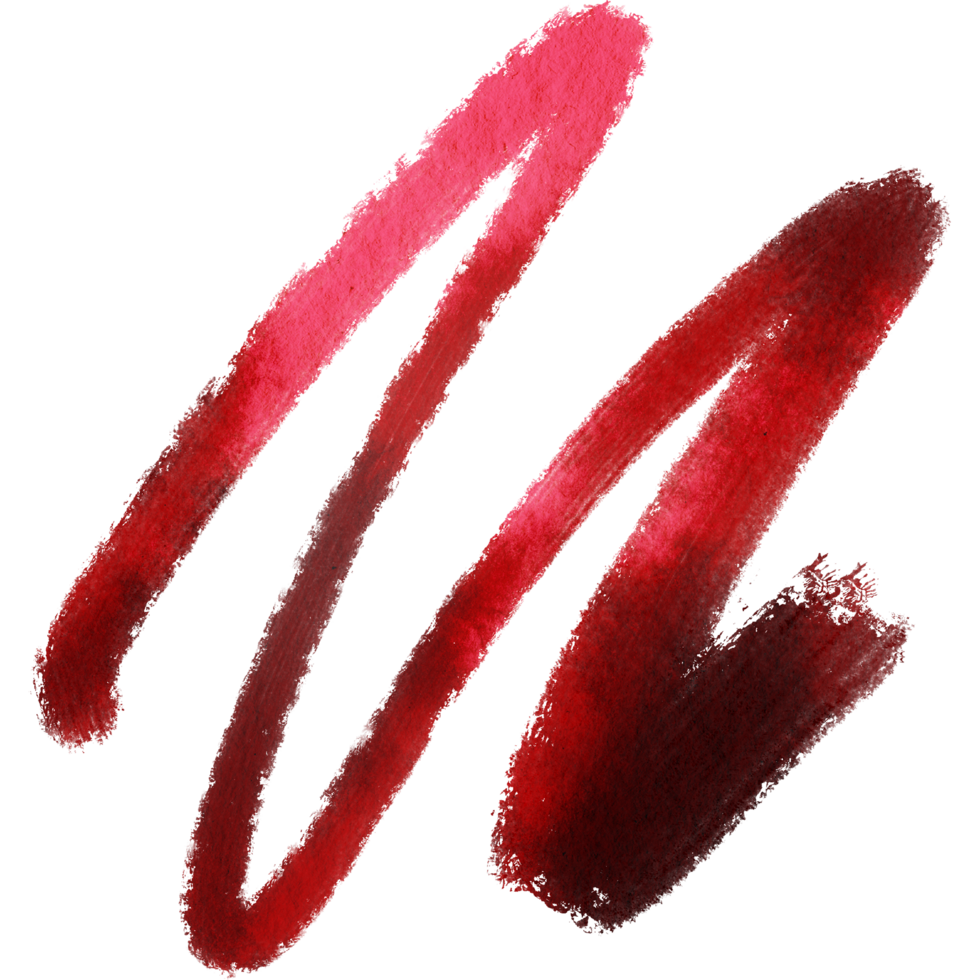 A Red stroke fading from gritty textures into smooth watercolor tones png