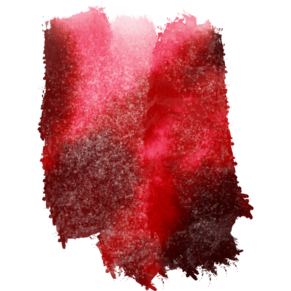 Textured Red brush stroke dissolving into fluid watercolor tones png