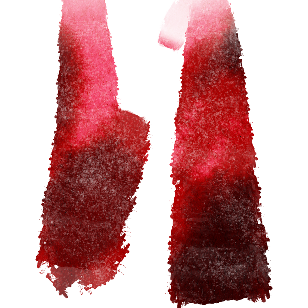 Red brush stroke transitioning from grunge textures into smooth watercolor tones png