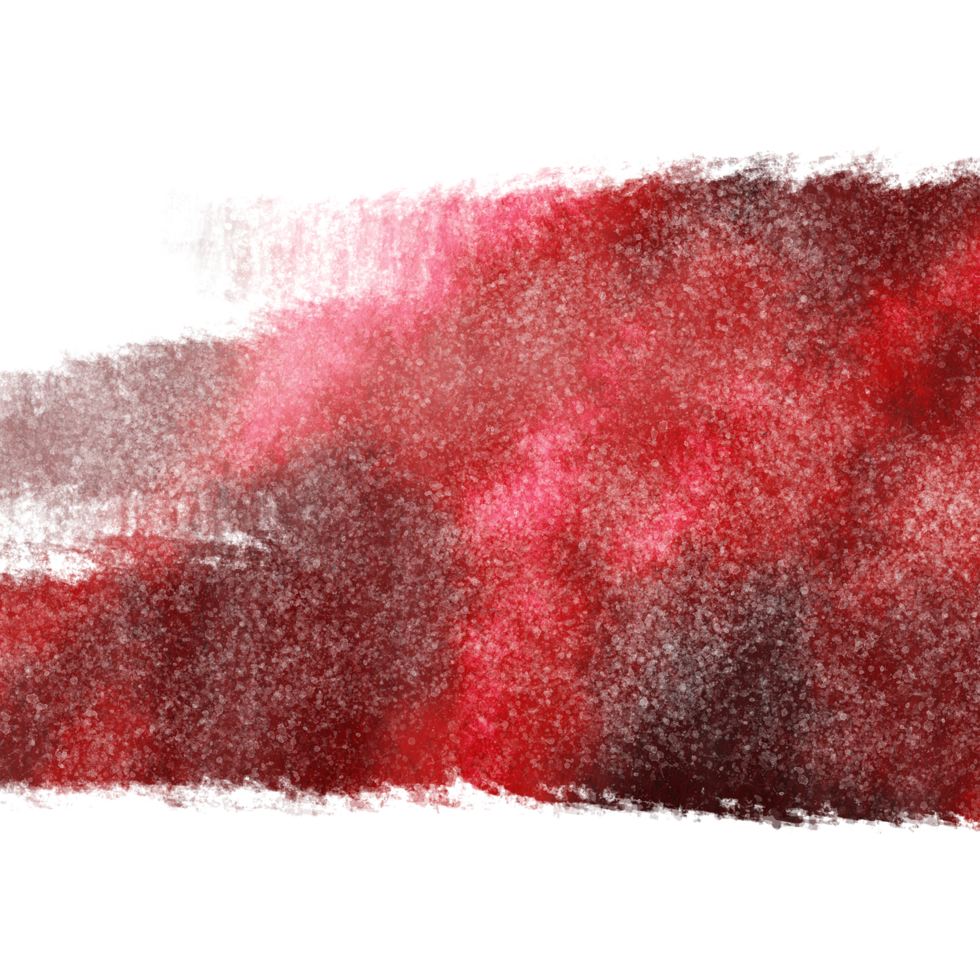 A Red stroke transitioning from rugged edges into fluid watercolor washes png