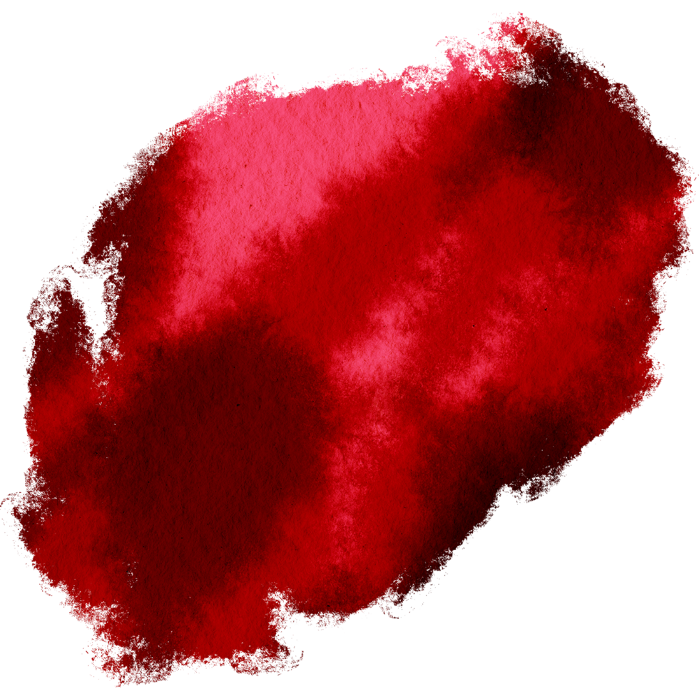 A Red stroke fading from rough textures into smooth watercolor gradients png