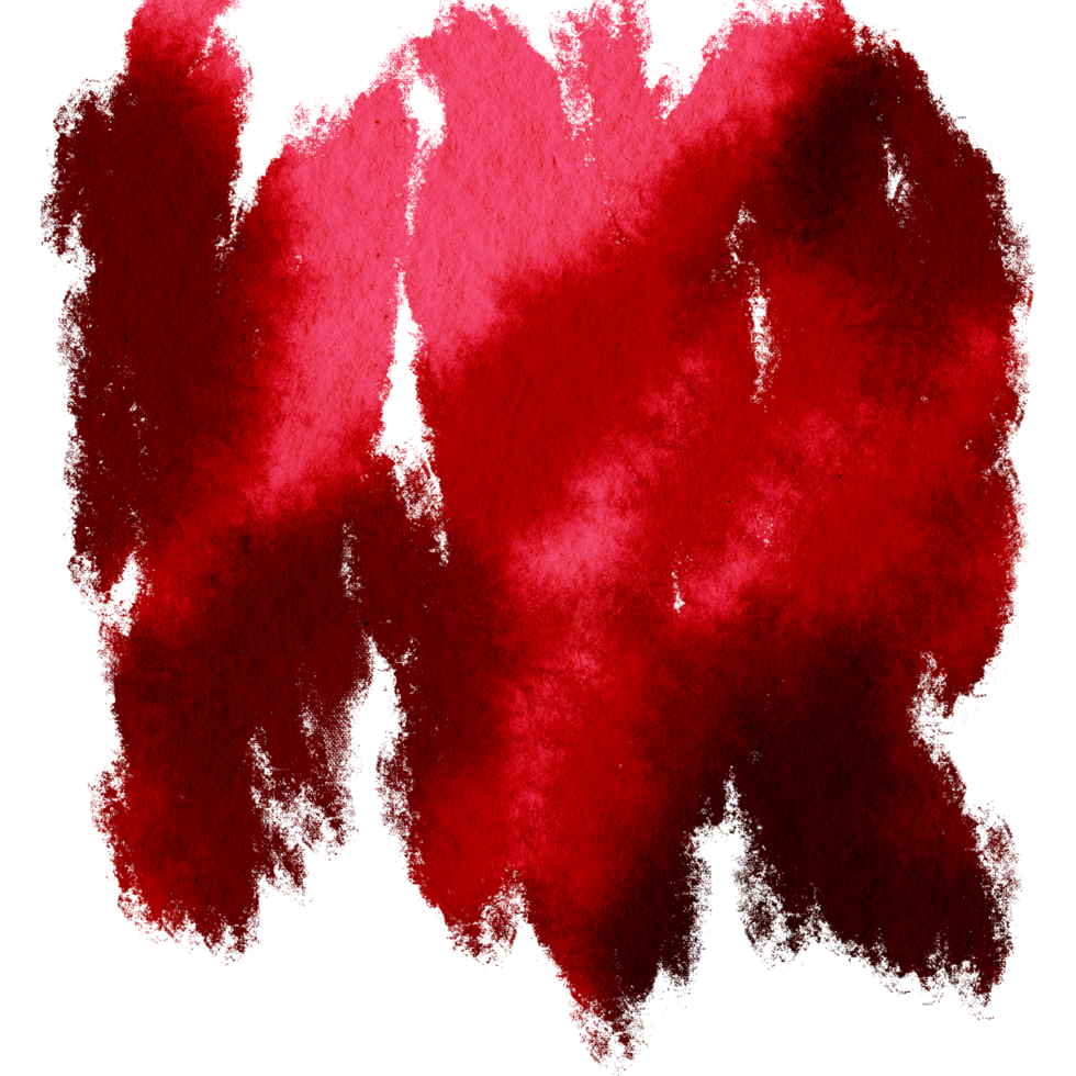A Red stroke blending from rough edges into gentle watercolor tones png