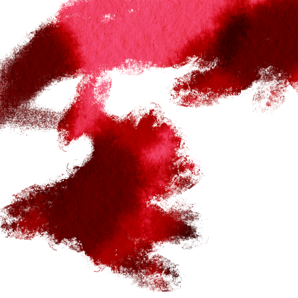 Red brush stroke transitioning from rugged textures into soft watercolor washes png