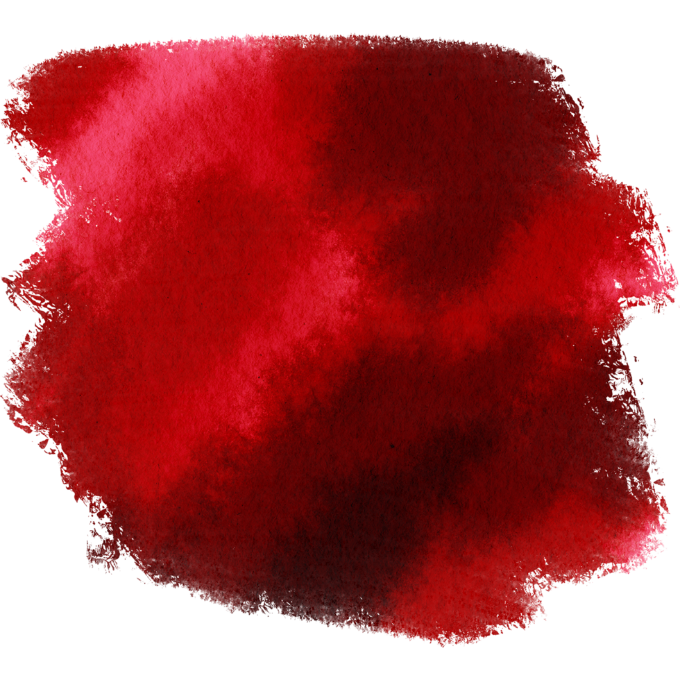 Red stroke transitioning from grunge textures into smooth watercolor tones png