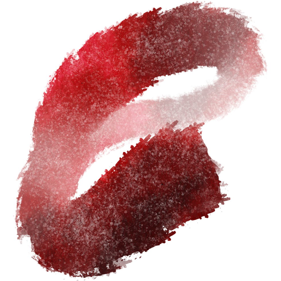 Red brush stroke transitioning from gritty textures into soft watercolor gradients png