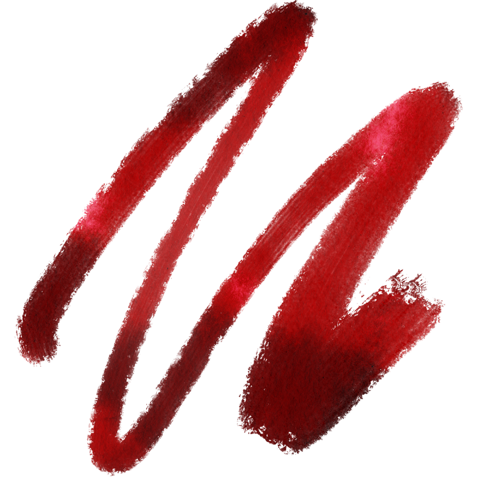 A rugged Red brushstroke transitioning into delicate watercolor hues png
