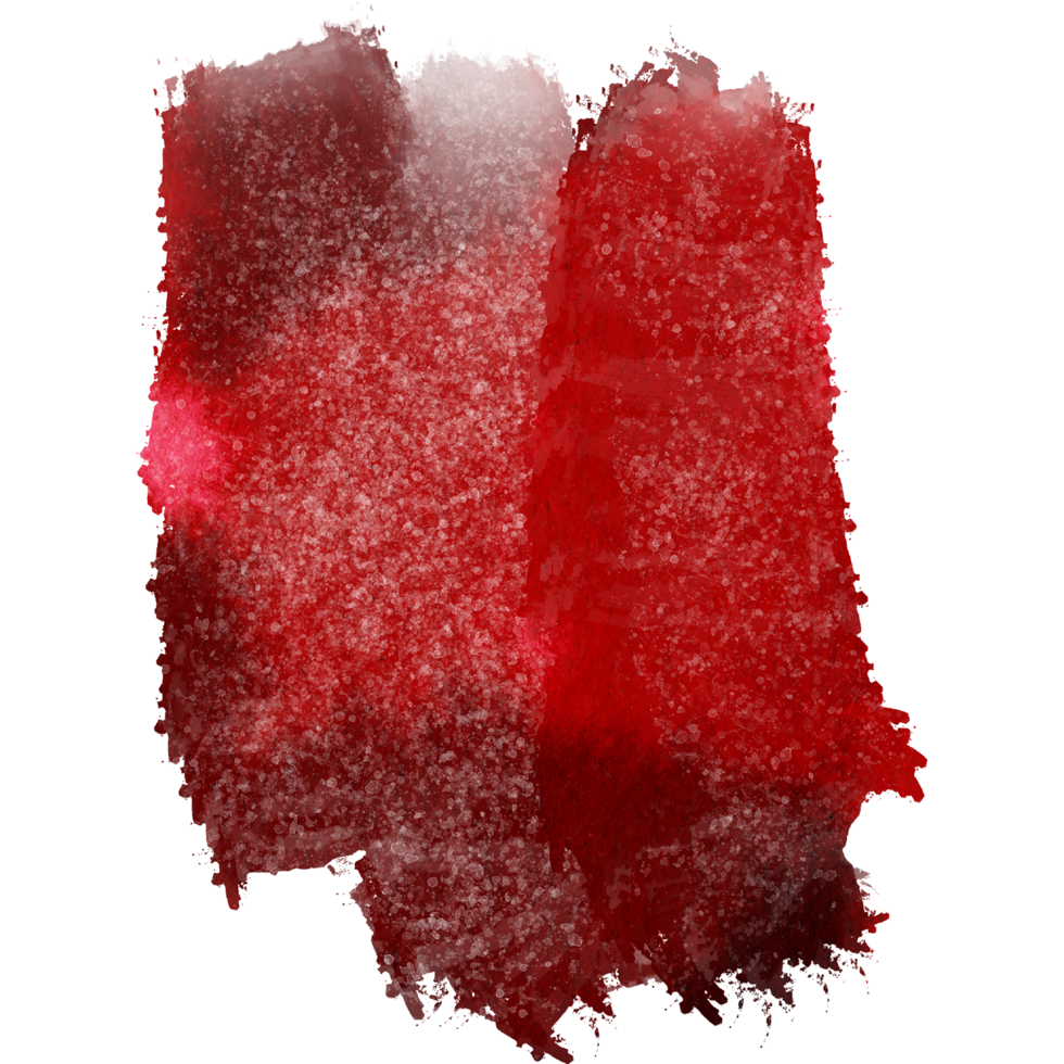 A textured Red stroke softening into fluid watercolor hues png