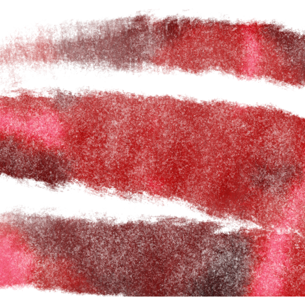 Red brush stroke shifting from gritty to soft watercolor washes png