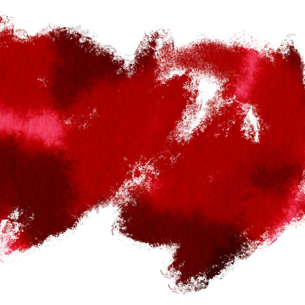 A textured Red stroke transitioning into soft gentle watercolor washes png