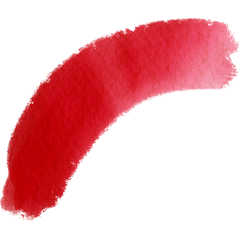 Textured Red brush stroke in a grungy watercolor style blending edges seamlessly png