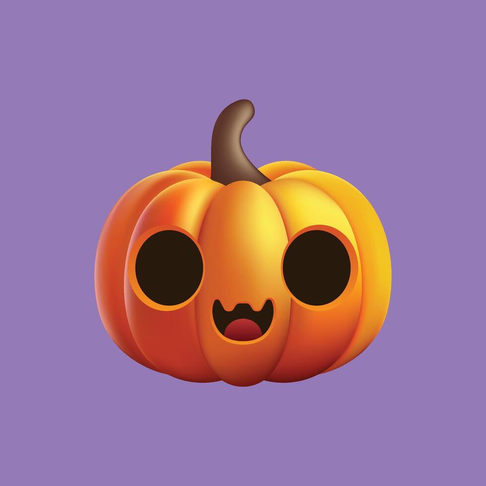 A cartoon pumpkin with a smile on its face vector