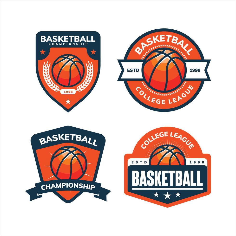 elegant basketball badge design vector
