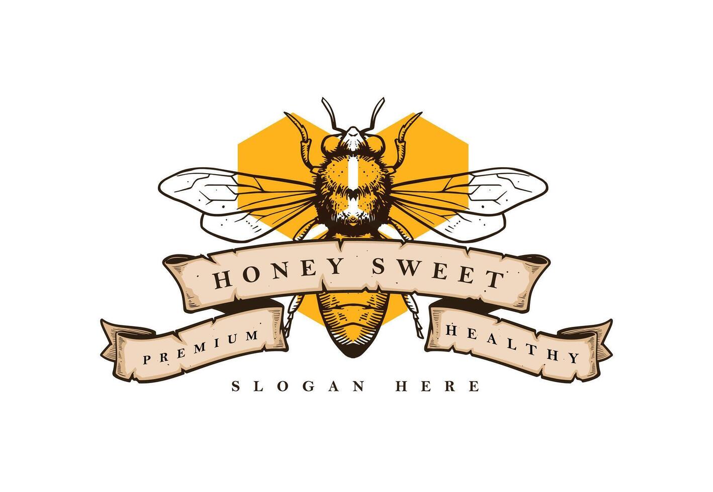 honey logo illustration vector