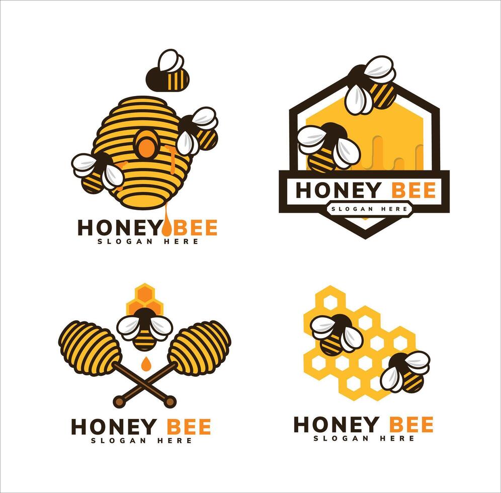 honey bee concept logo vector